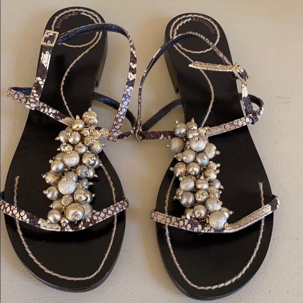 Kate Spade Kizzie Gold beaded sandals - rare